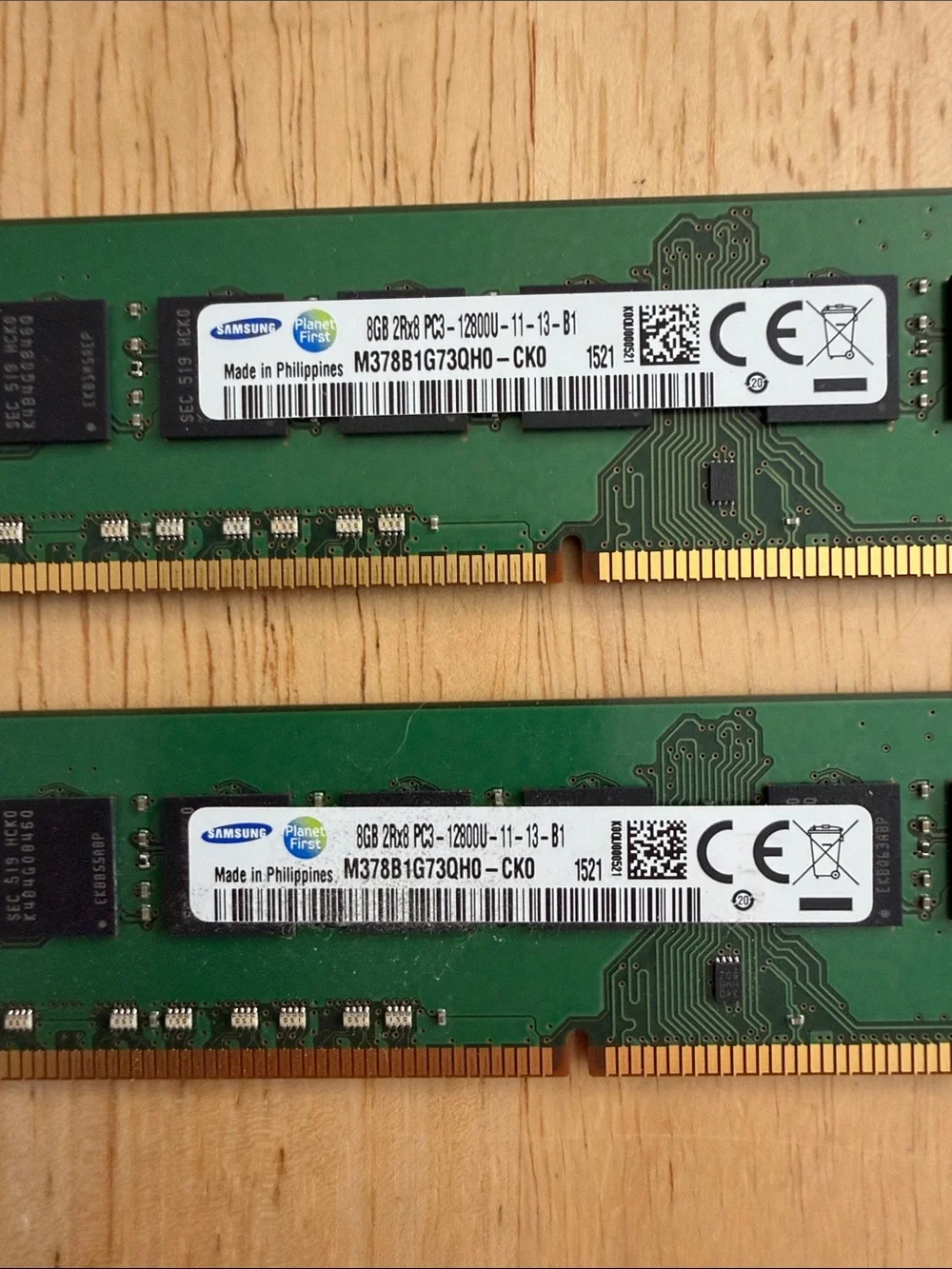 Samsung 2x8GB PC3 Desktop RAM Modules - Green and Black
